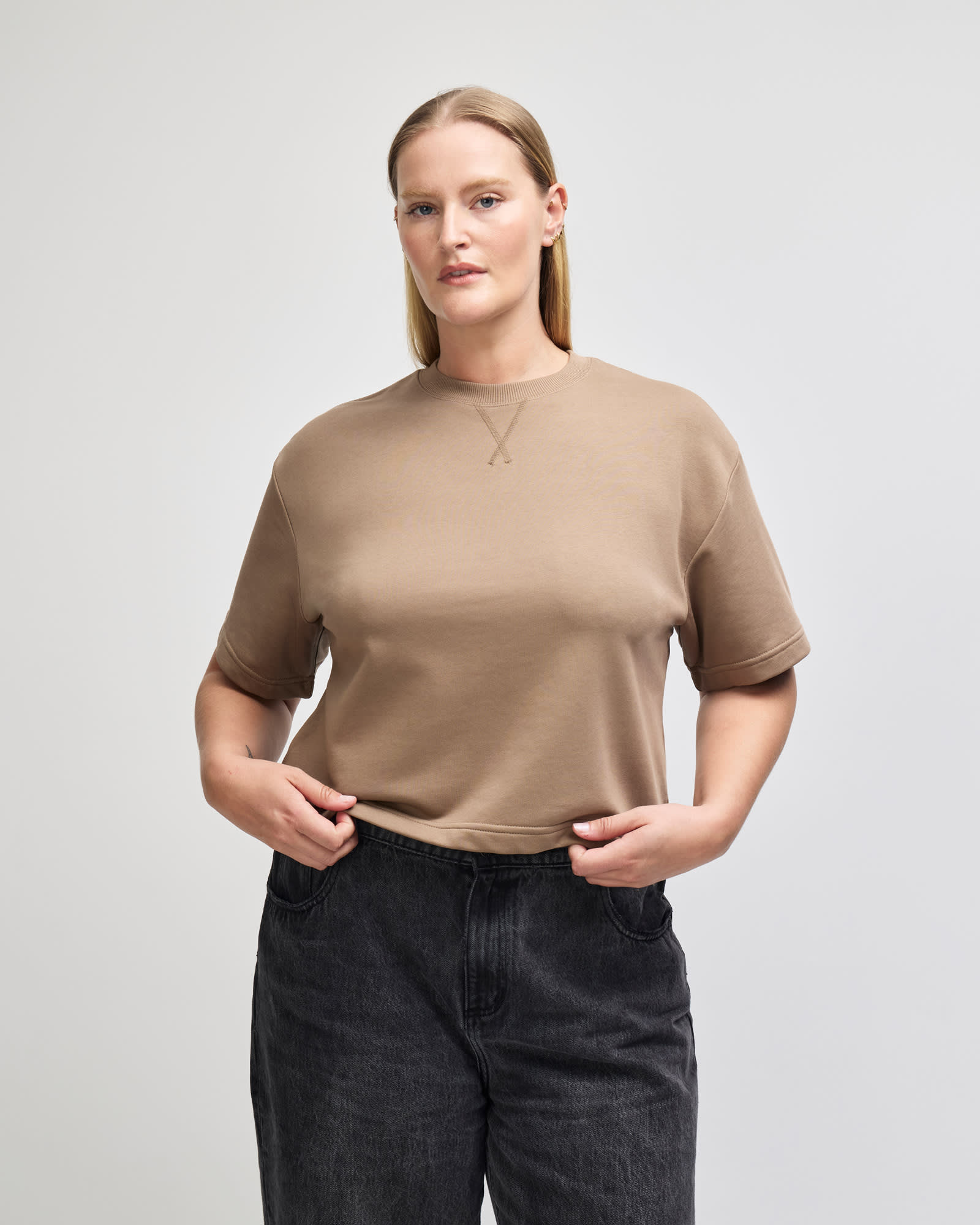 American Apparel French Terry Women's Mid-Length Boxy Top GI-FTCB0