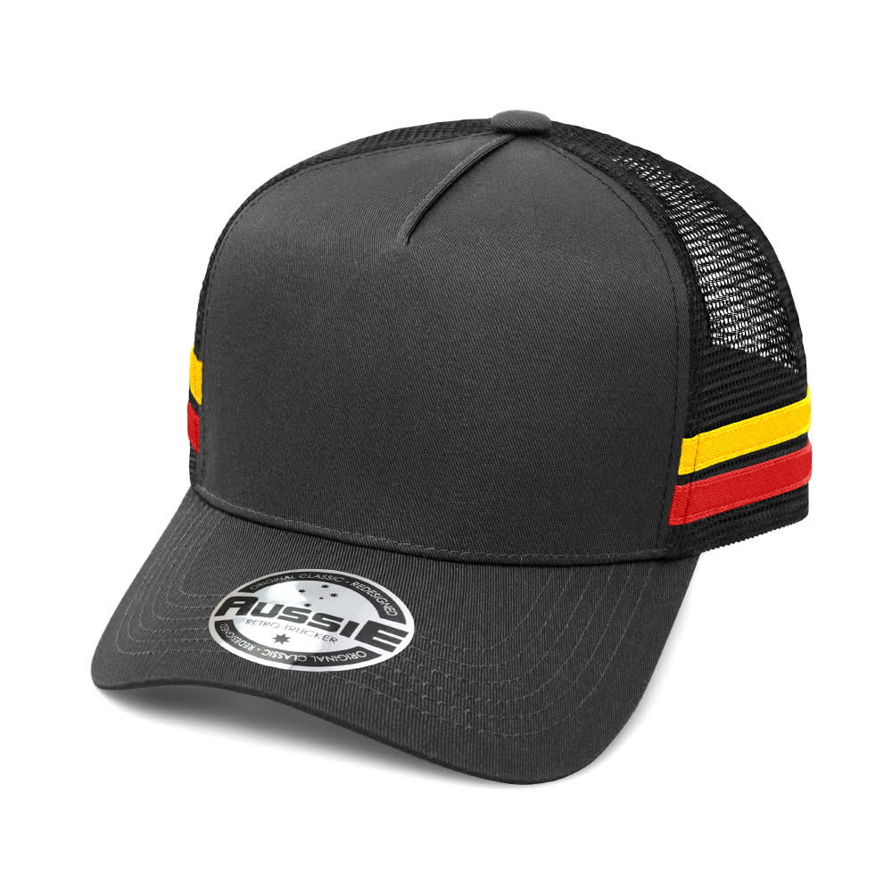 - A-Frame Striped Trucker Cap