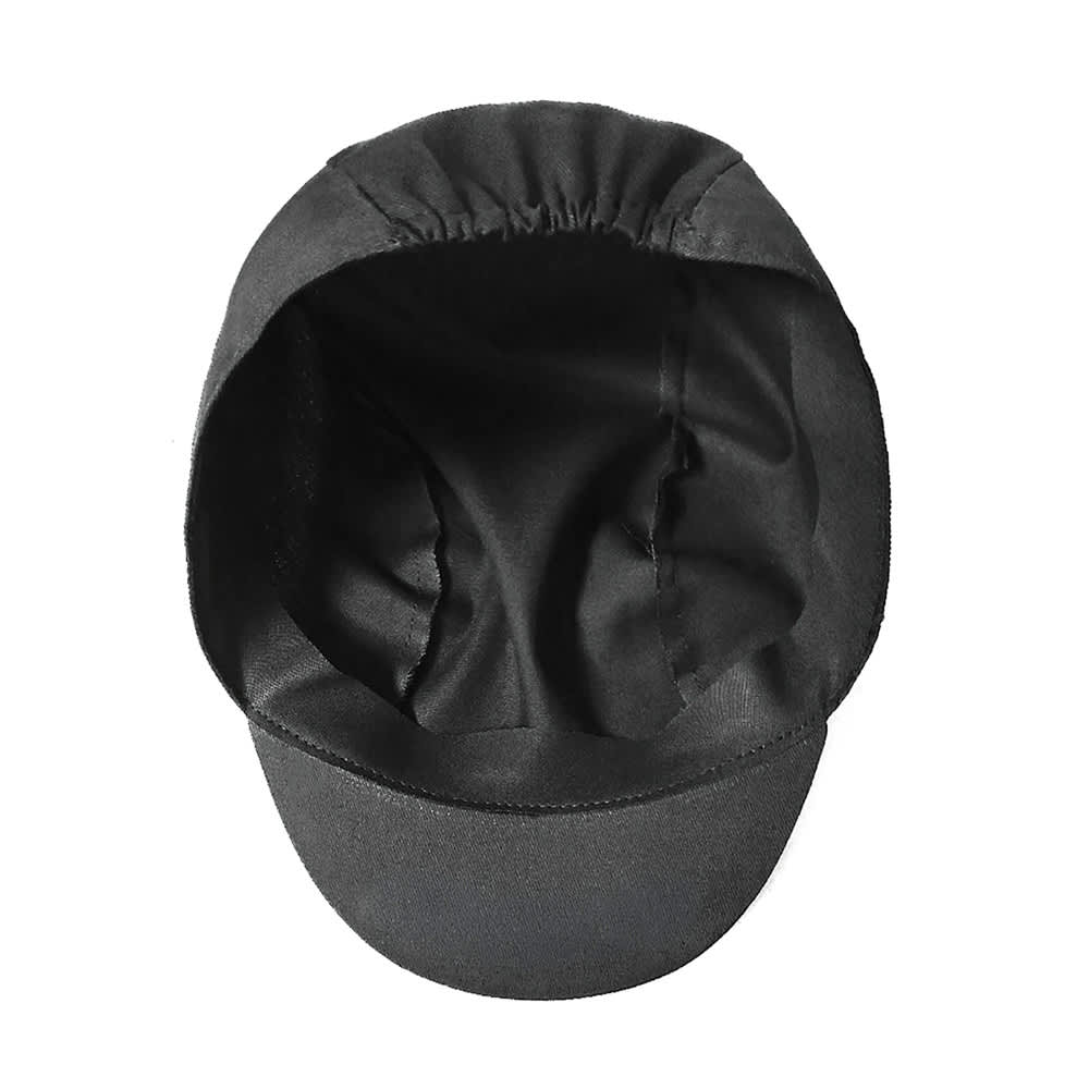 Bicycle Cap GR-HE236 A black bicycle cap featuring a smooth exterior and an elastic inner band for a secure fit.