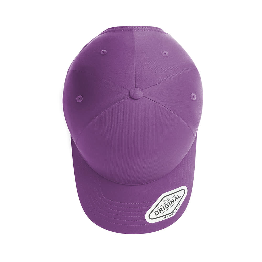 Seam-Free Tech Cap GR-OG258 A purple seam-free tech cap with a branded logo on the side and a rounded crown.