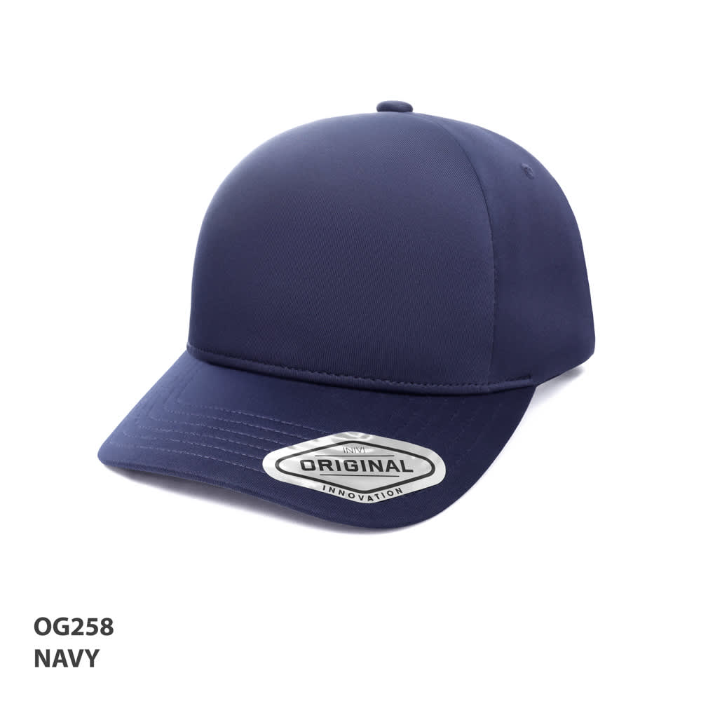 Seam-Free Tech Cap GR-OG258 A navy Seam-Free Tech Cap featuring a branded logo on the front.