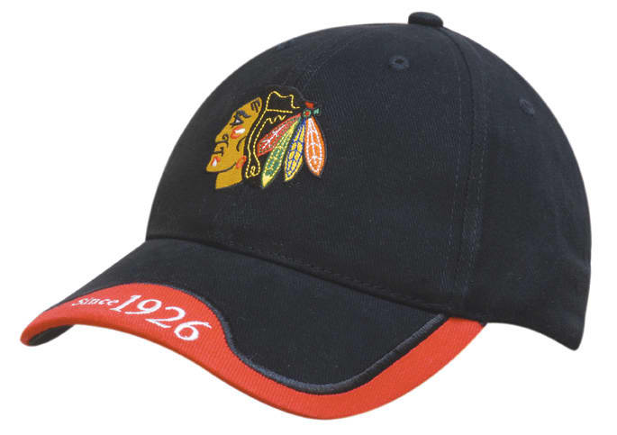 Brushed Heavy Cotton Cap with Peak Indent and Embroidered Trim