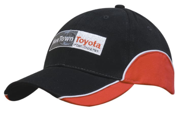 Brushed Heavy Cotton Cap with Peak & Crown Trimmed Inserts