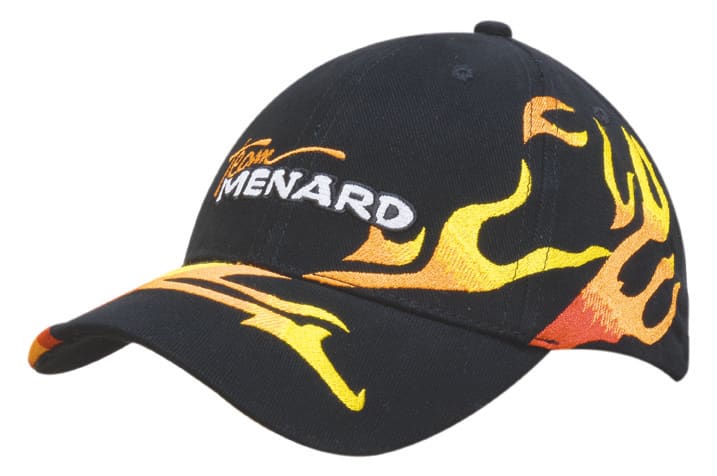 Brushed Heavy Cotton Cap with Allover Flame Embroidery