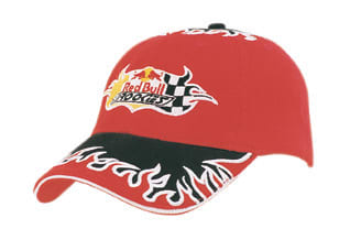 Brushed Heavy Cotton Cap with Flame Embroidery to Peak and Crown