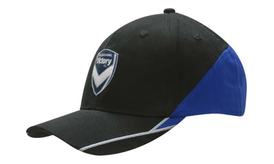 Brushed Heavy Cotton with Fabric Inserts on Crown & Peak, Embroidered Lines on Peak