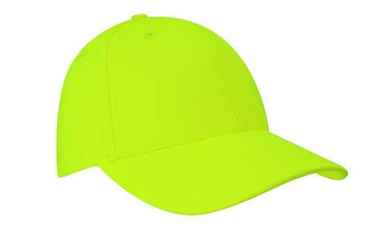 Luminescent Safety Cap HE-3022 A bright yellow cap with a rounded crown and a curved brim, featuring a logo.