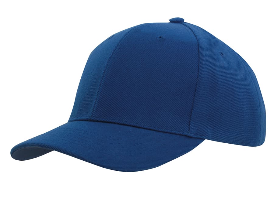 Premium American Twill College Cap HE-3919 A blue premium American twill college cap featuring a logo on the front. Suitable for casual wear.