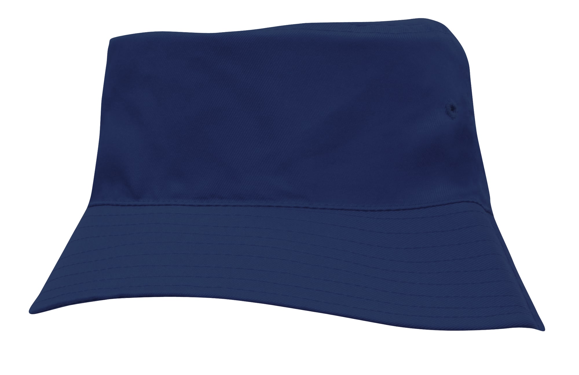 Breathable Poly Twill Youth Bucket Hat HE-3940 A navy breathable poly twill child's bucket hat with a wide brim and no visible logos.