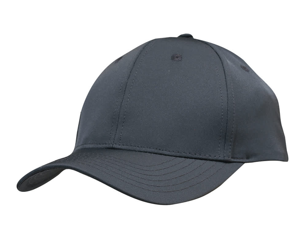 Premium Pioneer Sports Twill HE-3973 A dark grey cap featuring a structured design and a logo on the front. Ideal for casual wear or sports.