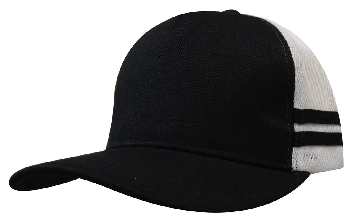 American Premium Twill/Mesh Deep Fit Trucker Cap with Stripes - 3995 Image