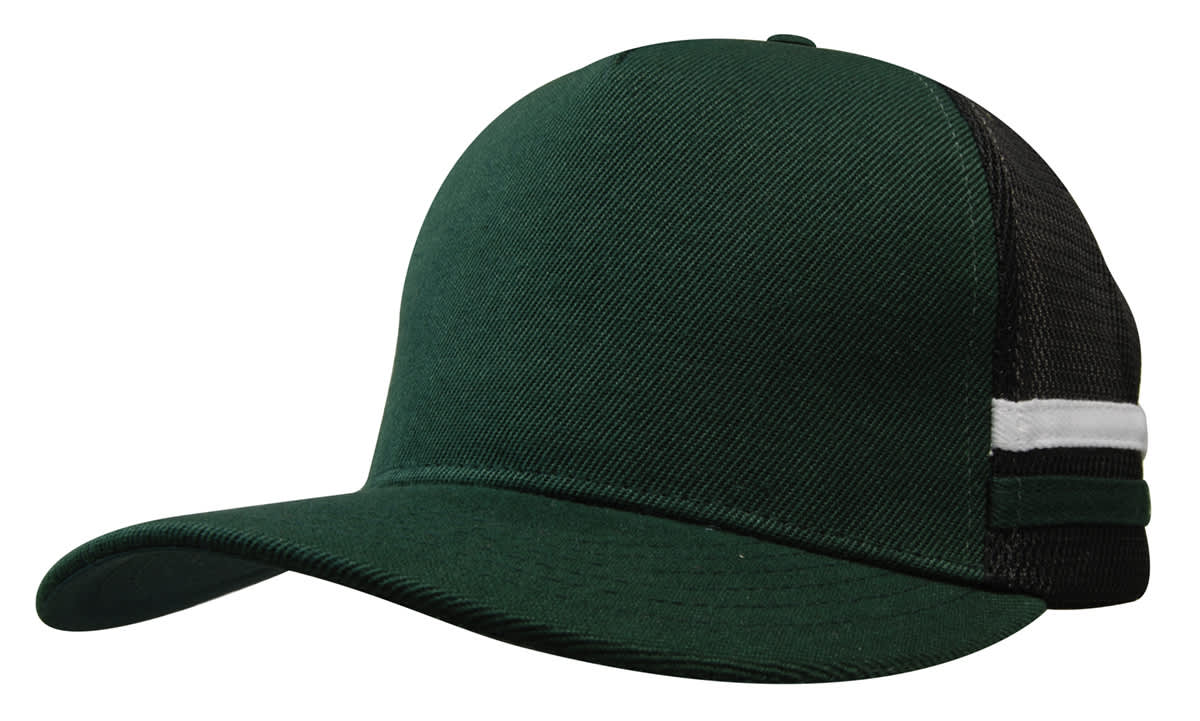 American Premium Twill/Mesh Deep Fit Trucker Cap with Stripes - 3995 Image