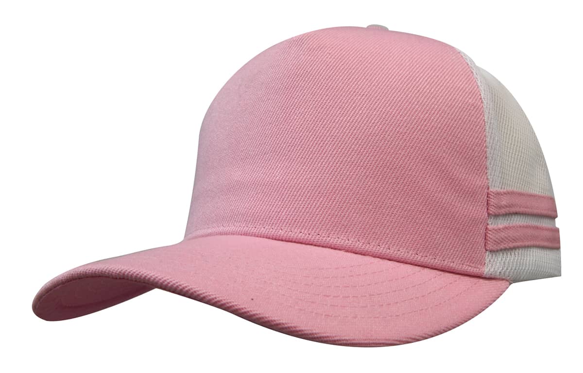 American Premium Twill/Mesh Deep Fit Trucker Cap with Stripes - 3995 Image