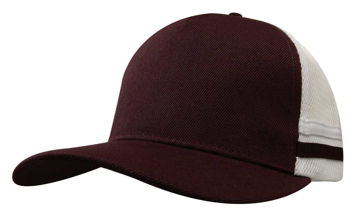 American Premium Twill/Mesh Deep Fit Trucker Cap with Stripes - 3995 Image