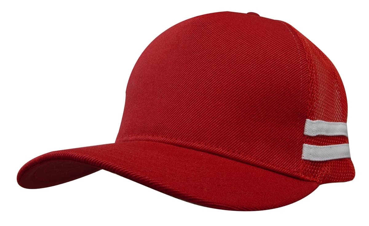 American Premium Twill/Mesh Deep Fit Trucker Cap with Stripes - 3995 Image