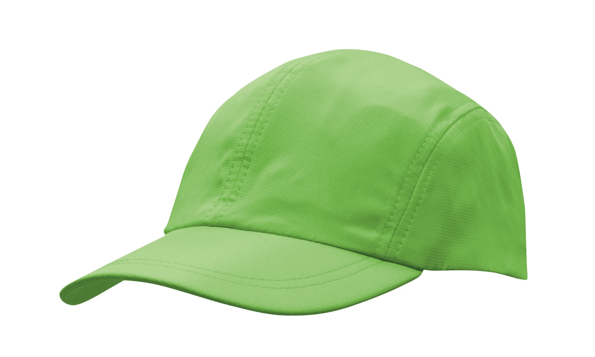 Sports Ripstop with Towelling Sweatband HE-4005 A green sports cap featuring a ripstop fabric and a towelling sweatband, designed for headwear.
