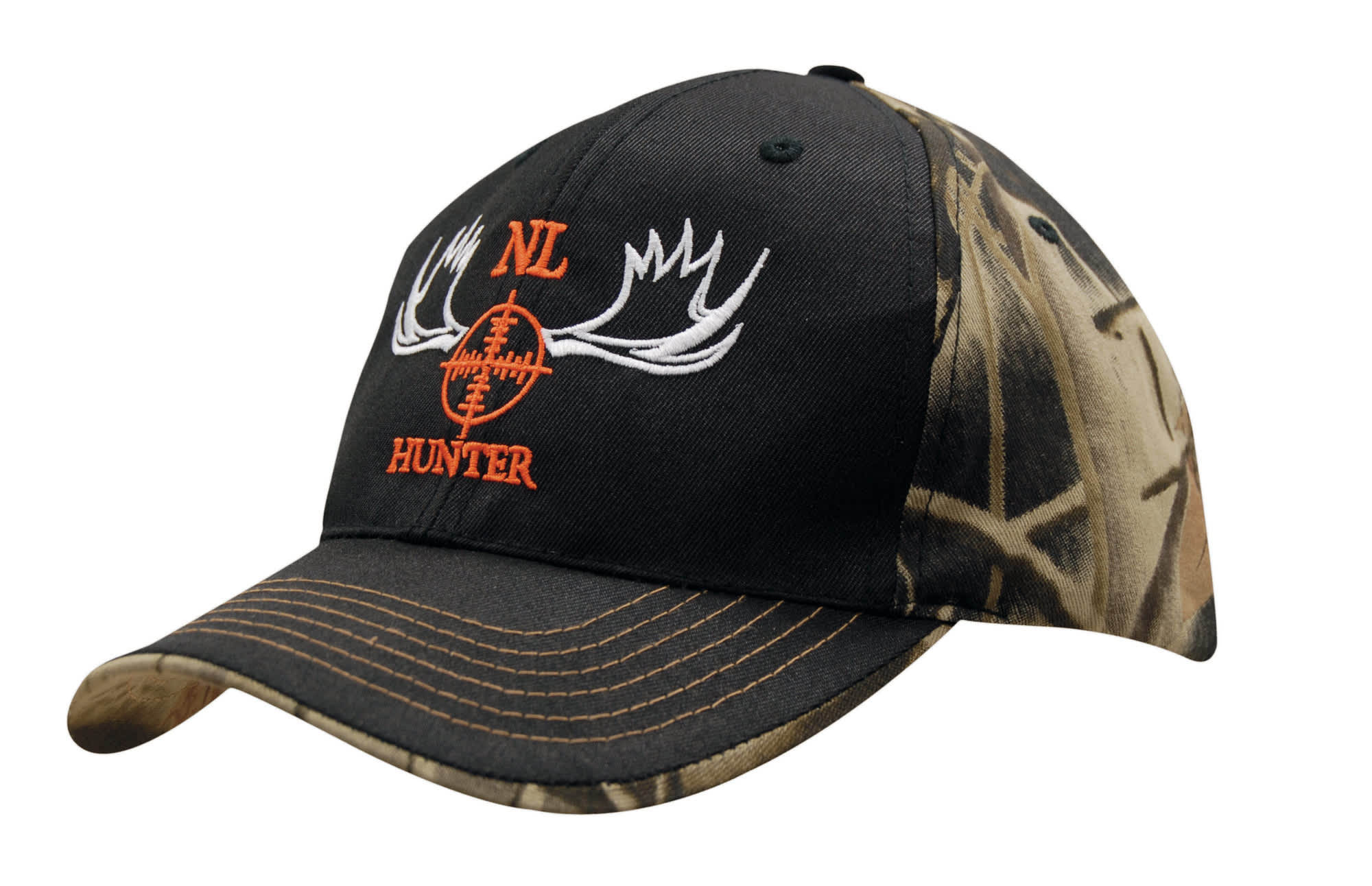 Polyester Cap with Leaf Print Camoflague