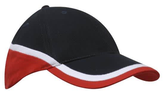 Brushed Heavy Cotton Tri-Coloured Cap H4026 | 