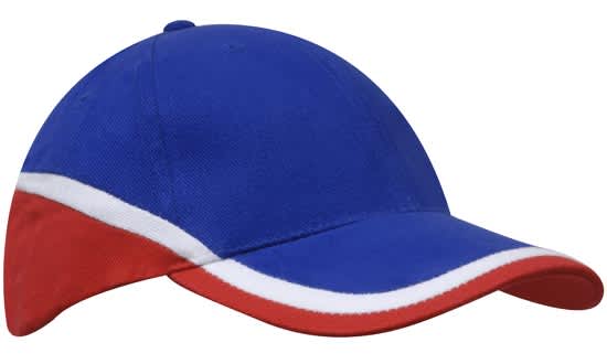 Brushed Heavy Cotton Tri-Coloured Cap H4026 | 