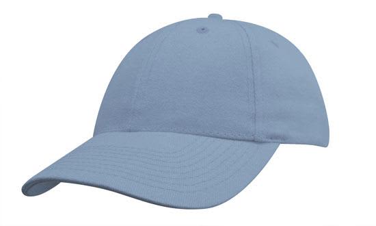 Brushed Heavy Cotton Youth Size HE-4040 A blue brushed heavy cotton cap featuring a curved brim and a logo. Suitable for youth sizes.