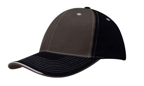 Brushed Heavy Cotton Two Tone Cap with Contrasting Stitching and Open ...