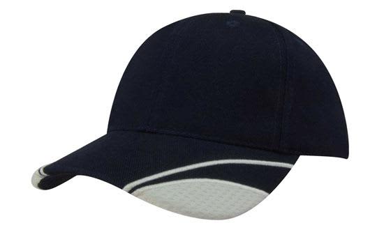 Brushed Heavy Cotton Cap with Mesh Inserts on Peak H4058 | 