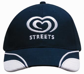 Brushed Heavy Cotton Cap with Mesh Inserts on Peak H4058 | 