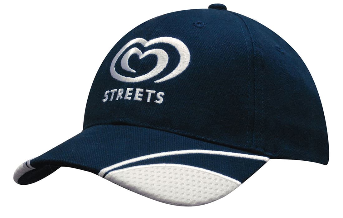 Brushed Heavy Cotton with Mesh Inserts on Peak