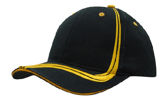 Brushed Heavy Cotton Cap with Waving Stripes on Crown & Peak H4099 | 