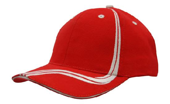 Brushed Heavy Cotton Cap with Waving Stripes on Crown & Peak H4099 | 