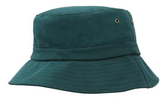 Brushed Sports Twill Childs Bucket Hat HE-4131 A teal brushed sports twill child's bucket hat with a wide brim and eyelets for ventilation.
