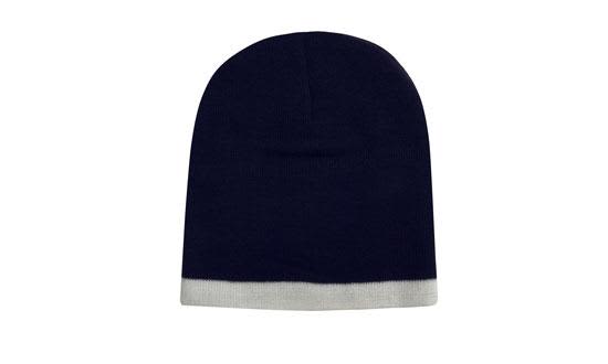 Roll Down Two Tone Acrylic Beanie - Toque H4188 | 