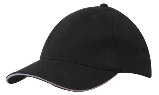 Brushed Heavy Cotton Cap with Sandwich Trim H4210 | 