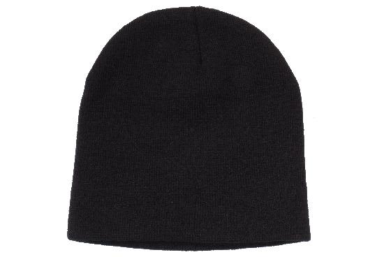 Rolled Down Acrylic Beanie - Toque HE-4244 A black rolled down acrylic beanie with a soft texture and a simple, classic design.
