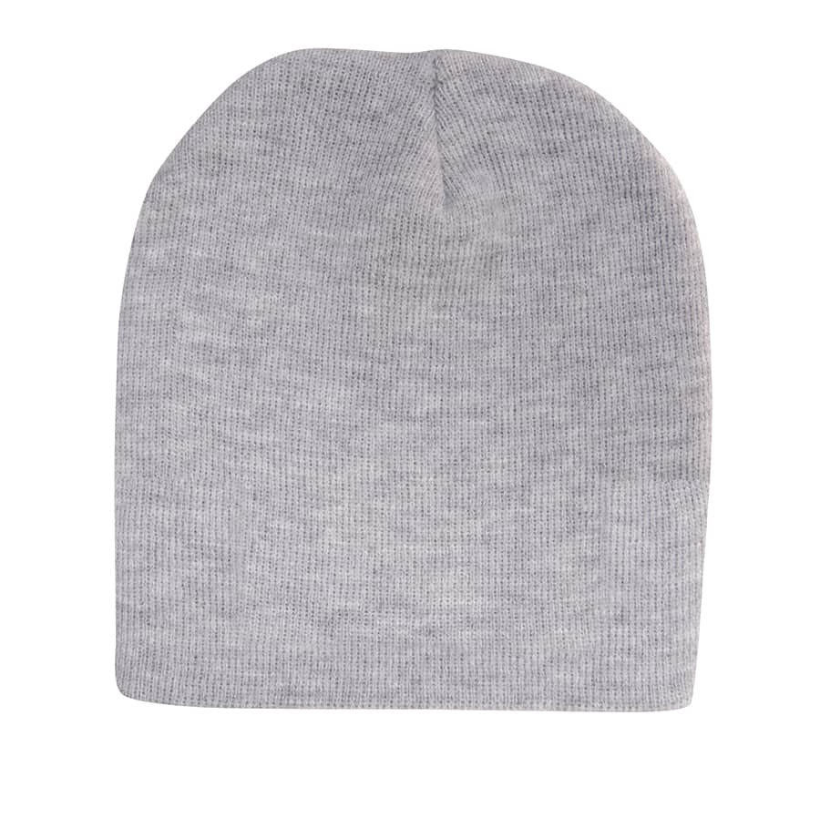 Rolled Down Acrylic Beanie HE-4263 A rolled down acrylic beanie in a soft grey colour, featuring a simple design with no visible branding.