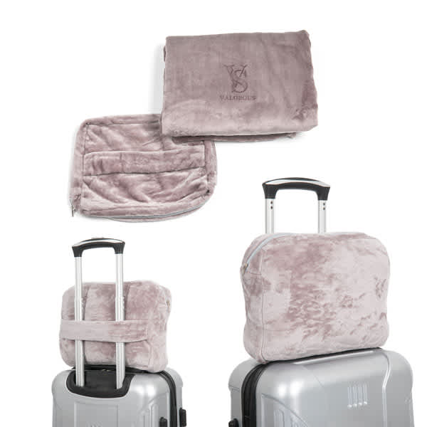Flannel Travel Blanket With Zipper Bag