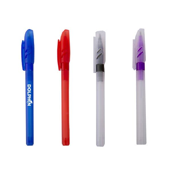 Transparent Color Plastic Ballpoint Pen With Venture Cap