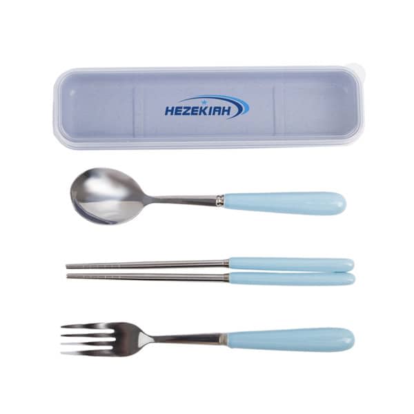 3 Pcs Stainless Steel Cutlery Set With Travel Case