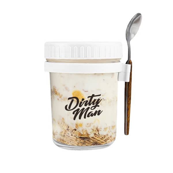 350ml Overnight Oatmeal Jar With Lid And Spoon