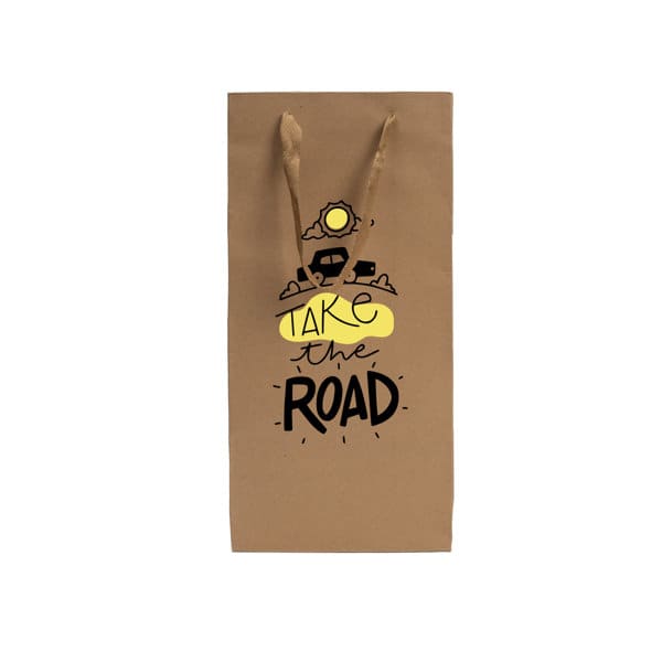 Single Bottle Kraft Paper Wine Bottle Bag