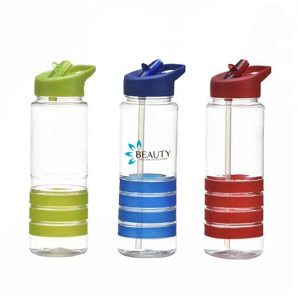 23.5 oz. Clear Sports Water Bottle With Straw
