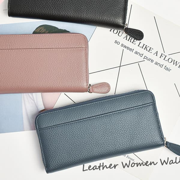Round Fastener Long Wallet