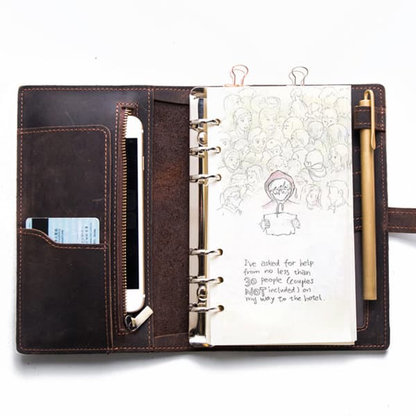 Multifunctional Vintage Spiral Travel Notebook Binder