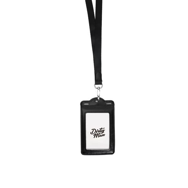Leather ID Card Holder With Lanyard