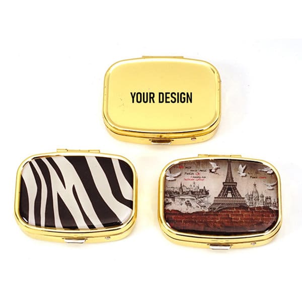 Metal Pill Box With Mirror
