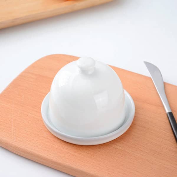 White Porcelain Cake Stand With Dome