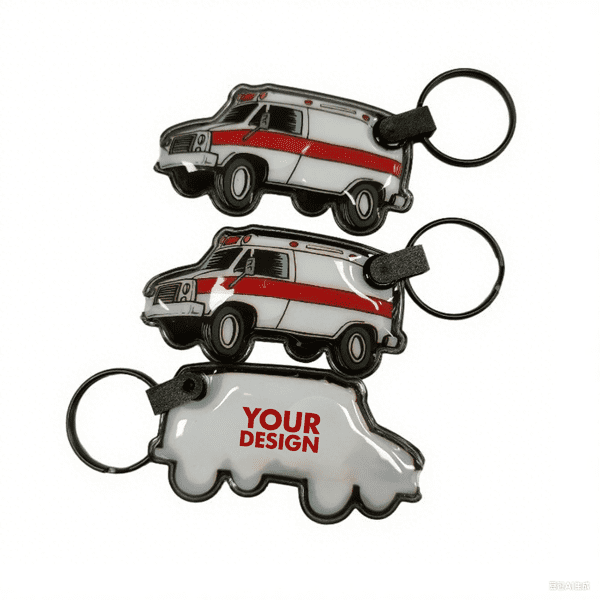 Customizable LED Plastic Keychains
