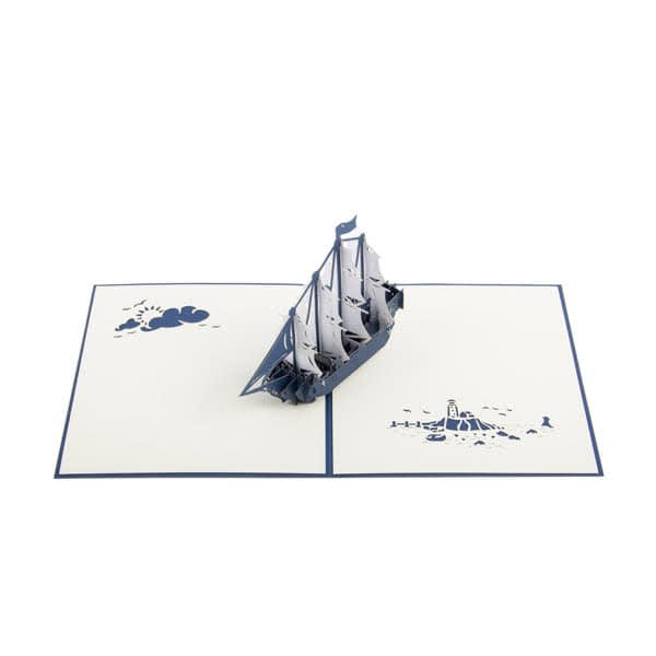 Creative 3D Sailing Boat Greeting Card