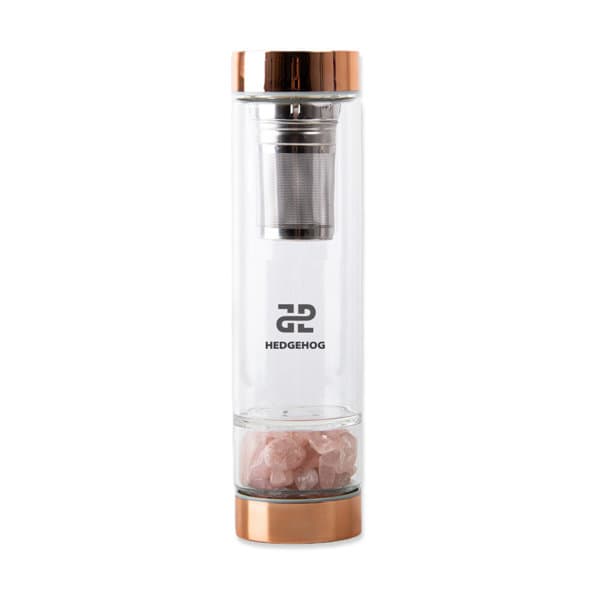 17 oz. Crystal Glass Water Bottle With Tea Infuser