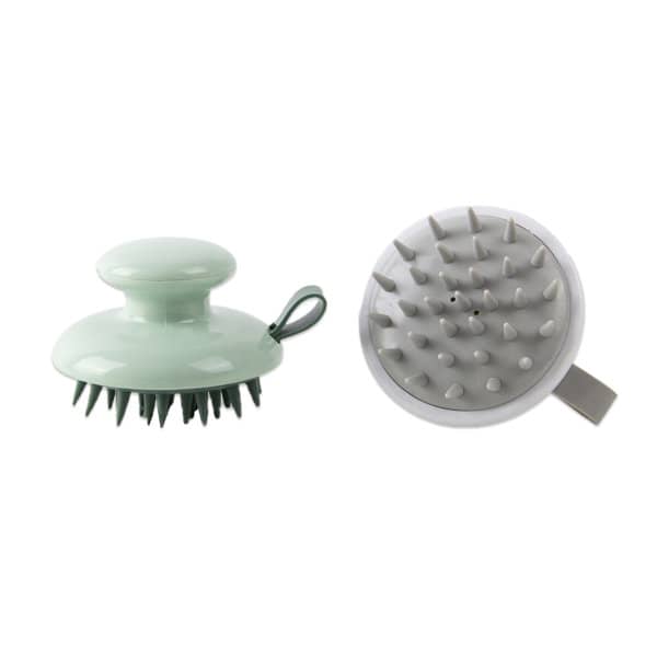 Silicone Scalp Shampoo Brush With Handle